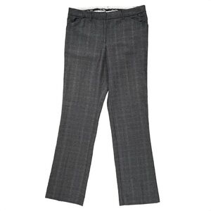 TOMMY HILFIGER Grey Plaid Wool Straight Leg Pant US 8